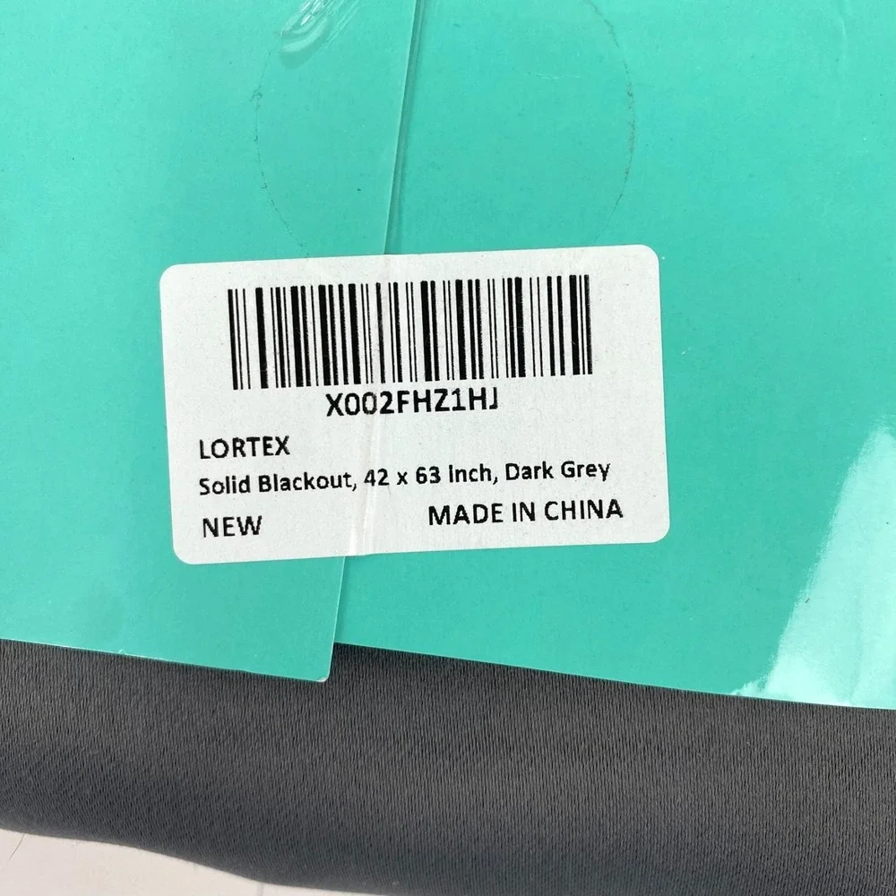 New Lordtex Grommet Blackout Curtains 42 x 63 Dark Grey Two Panels Smooth Fabric